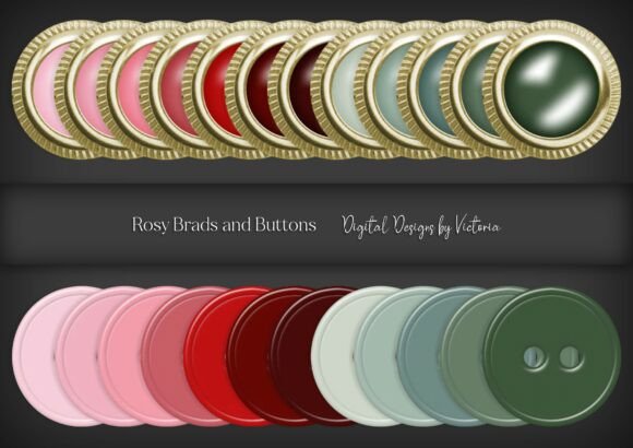 Download Rosy Brads and Buttons - Buttons Collection