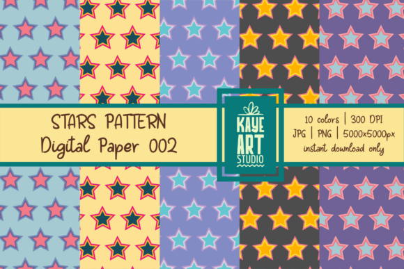 Download Stars Pattern Digital Paper 002 - Stars pattern Collection