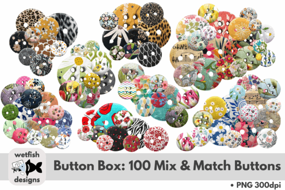 Download Button Box: Set of 100 Mixed Buttons - Premium Resources