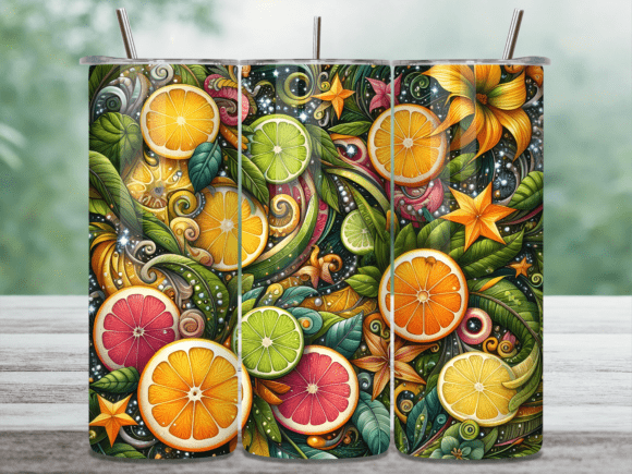 Download Fresh Citrus Lemon Orange Tumbler Wrap - Citrus lemon Collection