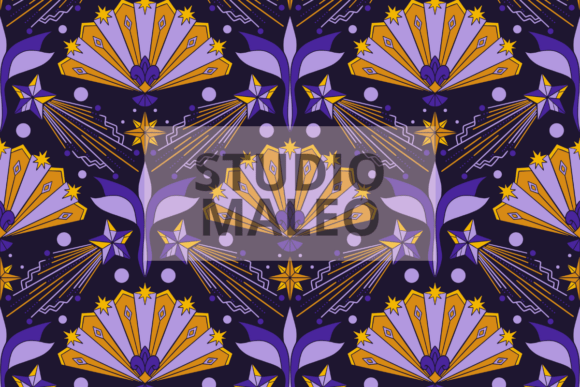 Download Art Deco Celestial Stars Pattern - Stars pattern Collection