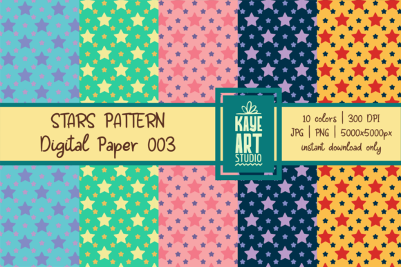 Download Stars Pattern Digital Paper 003 - Stars pattern Collection