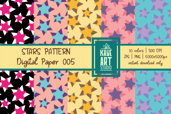 Download Stars Pattern Digital Paper 005 - Stars pattern Collection