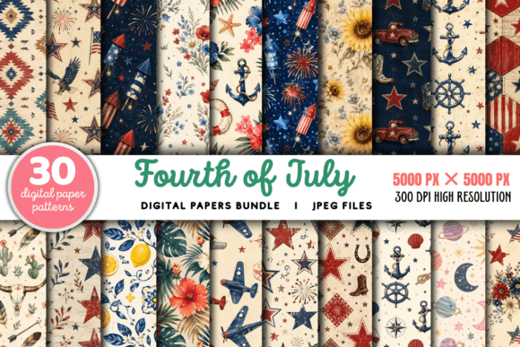 Download Fourth of July Stars Pattern Bundle - Stars pattern Collection