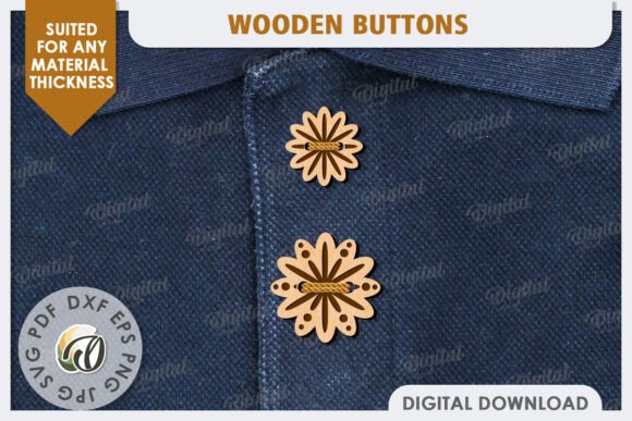 Download Decorative Wooden Buttons Laser Cut - Buttons Collection
