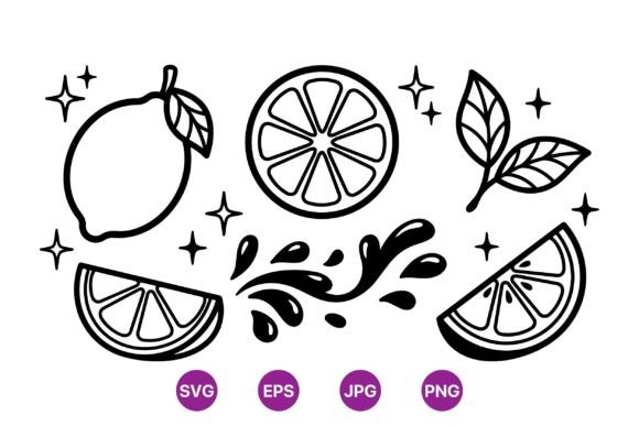 Download Citrus Lemon SVG Clipart Set - Citrus lemon Collection