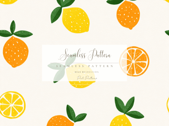 Download Citrus Lemon Orange Seamless Pattern PNG with Background - Citrus lemon Collection