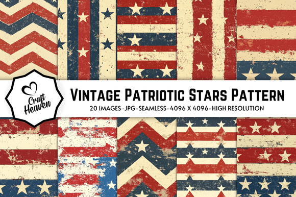 Download Vintage Patriotic Stars Pattern - Stars pattern Collection