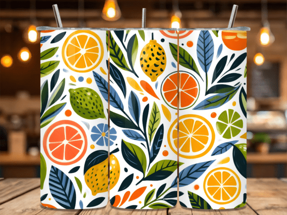 Download Summer Citrus Lemon Orange Tumbler Wrap - Citrus lemon Collection