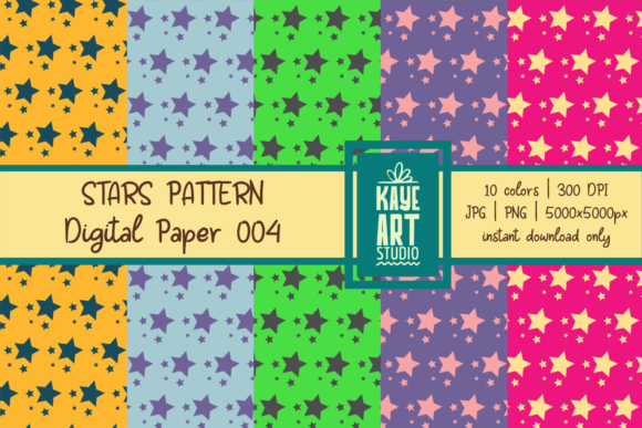 Download Stars Pattern Digital Paper 004 - Stars pattern Collection