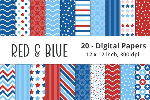 Download Red, White, &amp; Blue Stars Pattern Paper - Stars pattern Collection